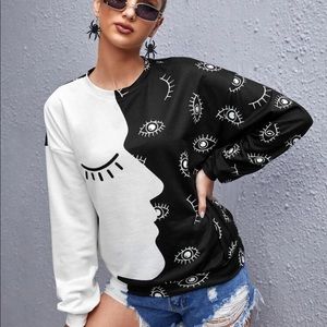 Two tone figure sweatshirt